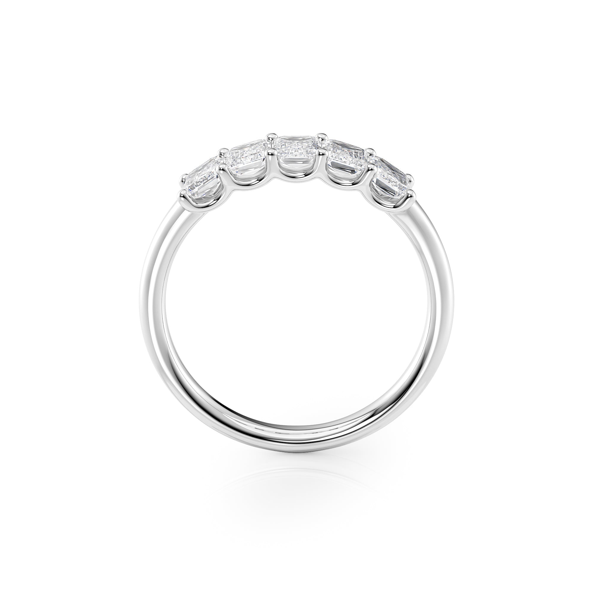 1.5ct Alondra Emerald Cut Moissanite Ring - Silver