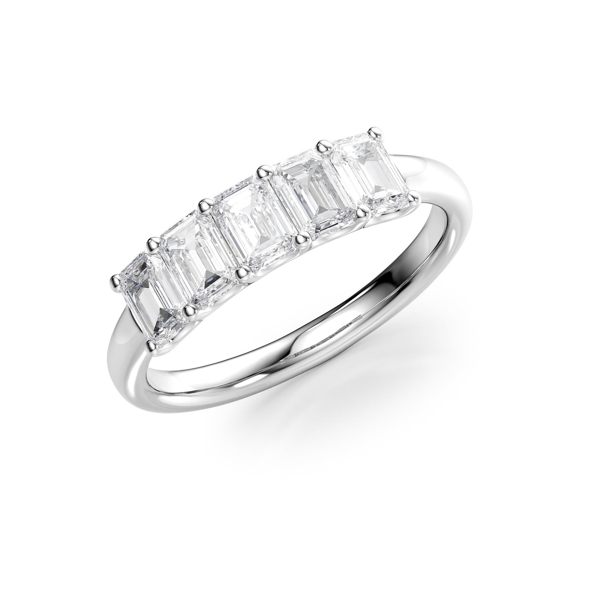 1.5ct Alondra Emerald Cut Moissanite Ring - Silver