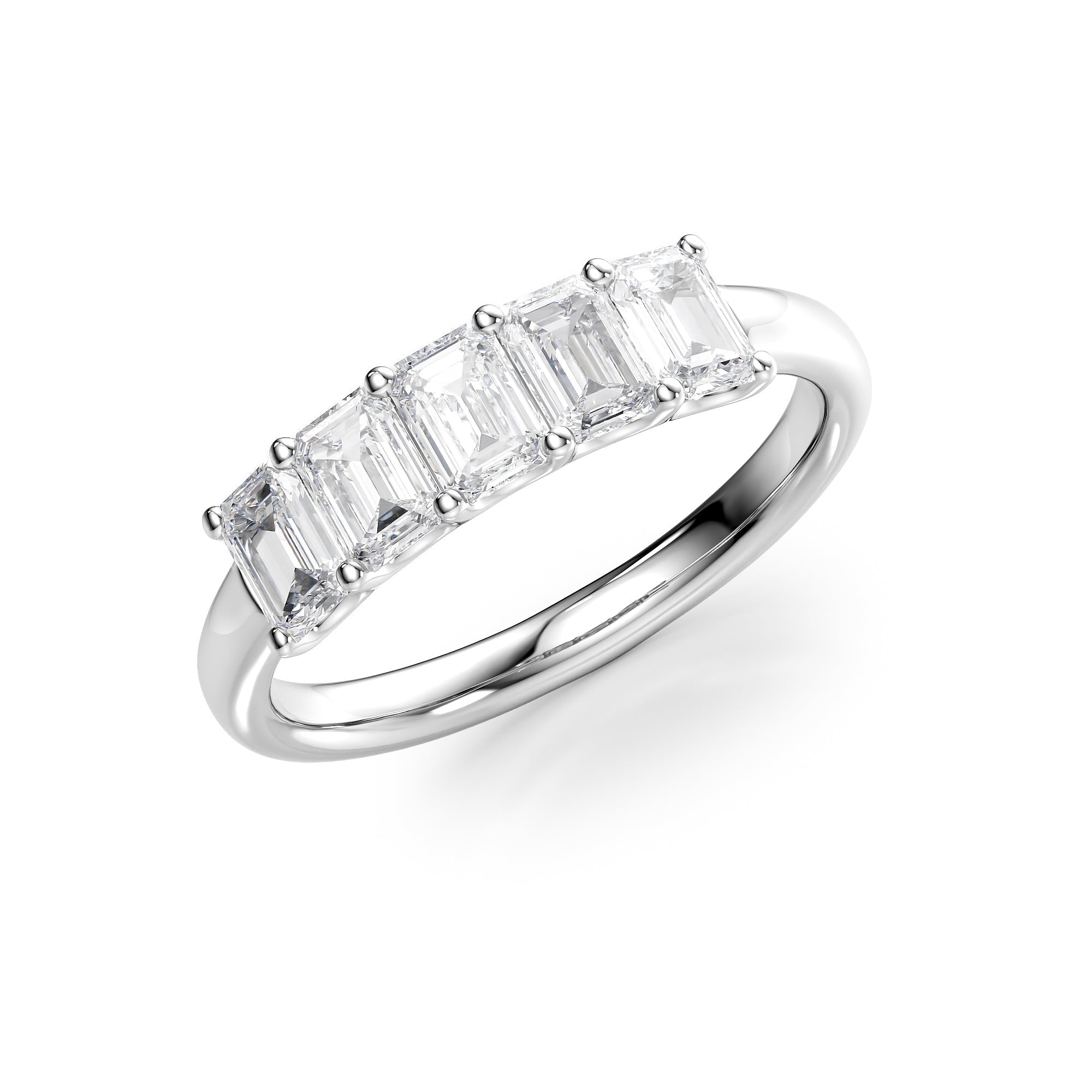 1.5ct Alondra Emerald Cut Moissanite Ring - Silver