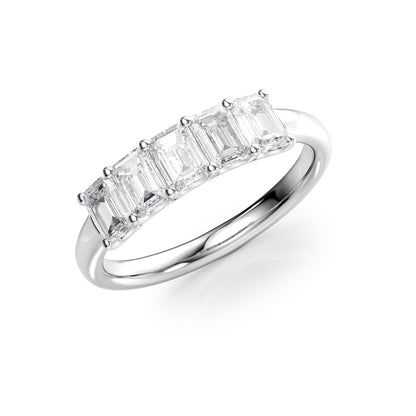 1.5ct Alondra Emerald Cut Moissanite Ring - Silver