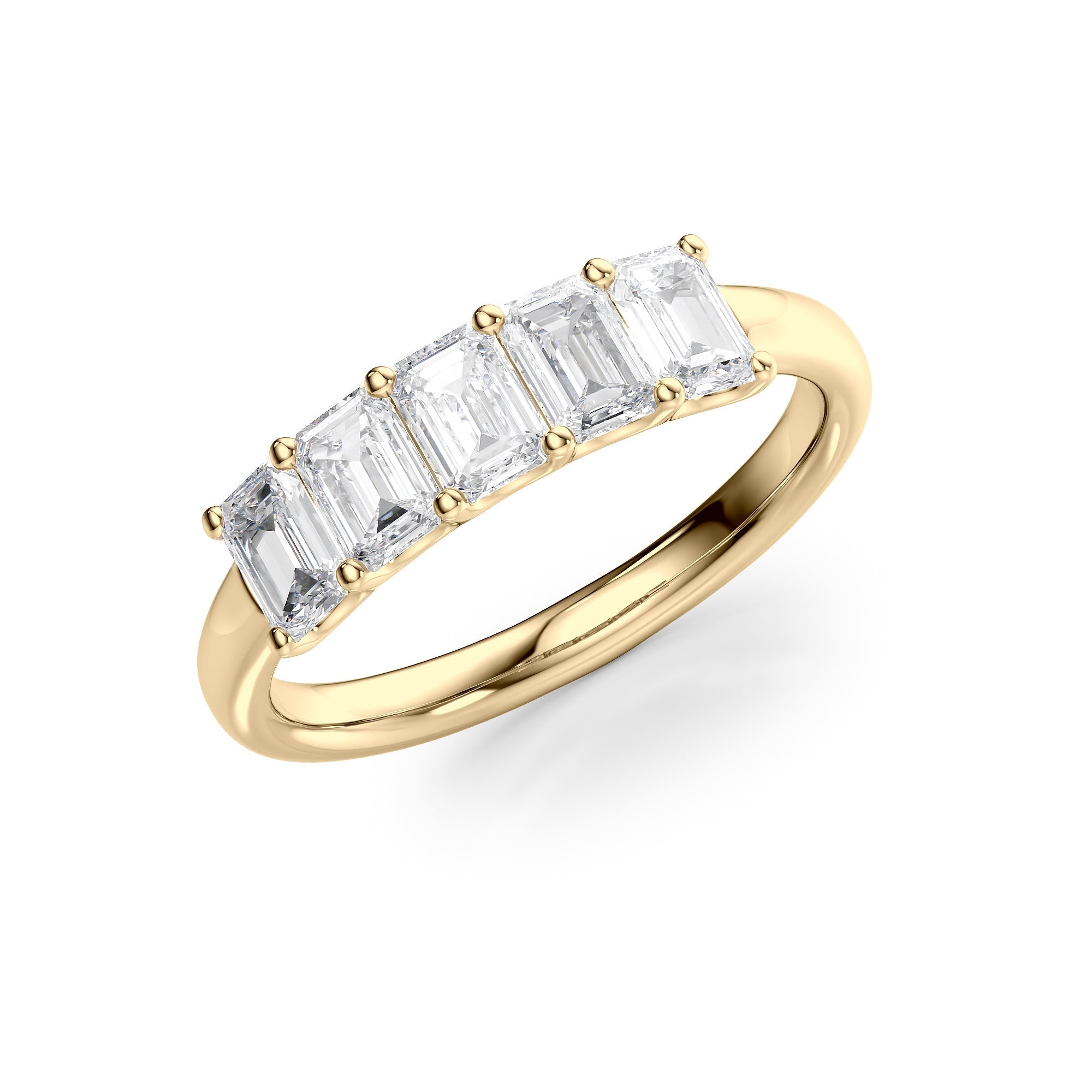 1.5ct Alondra Emerald Cut Moissanite Ring - Gold