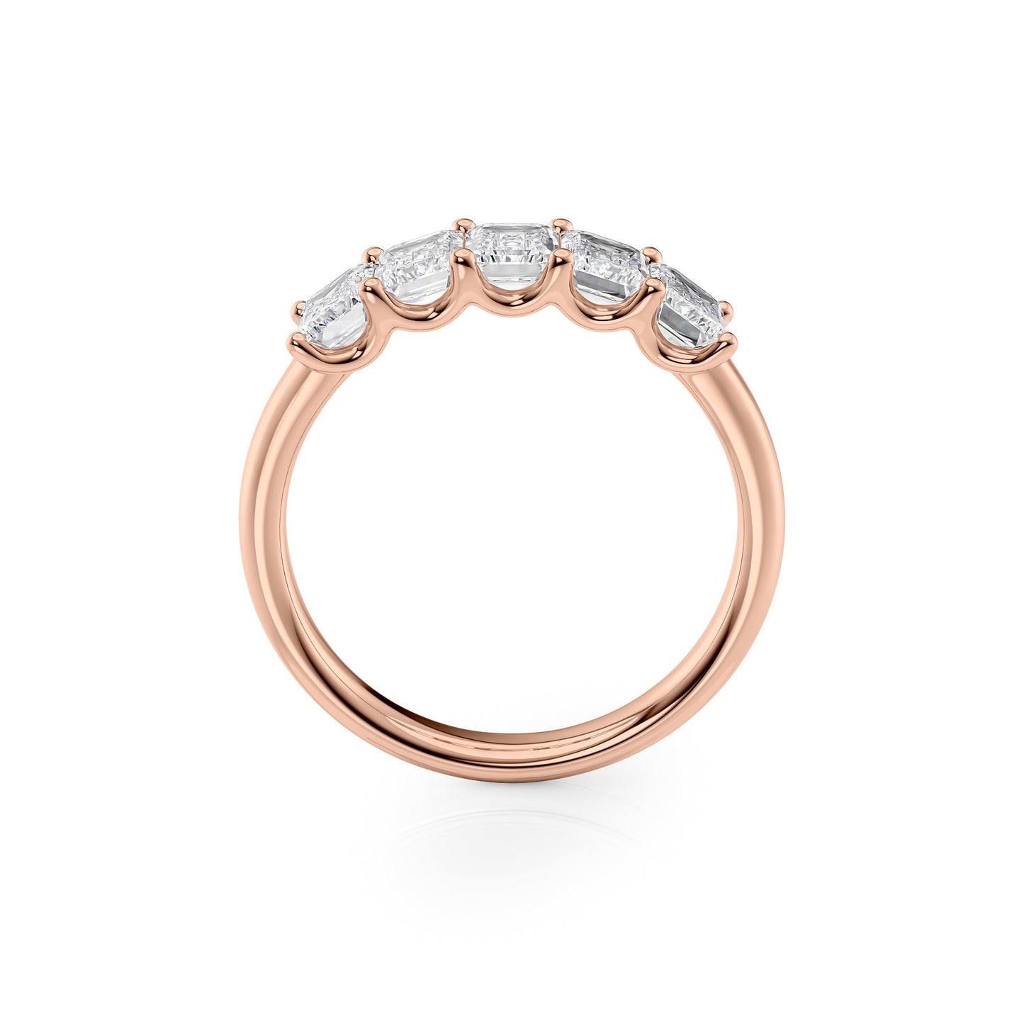 2ct Lola Emerald Cut Moissanite Ring - Rose Gold