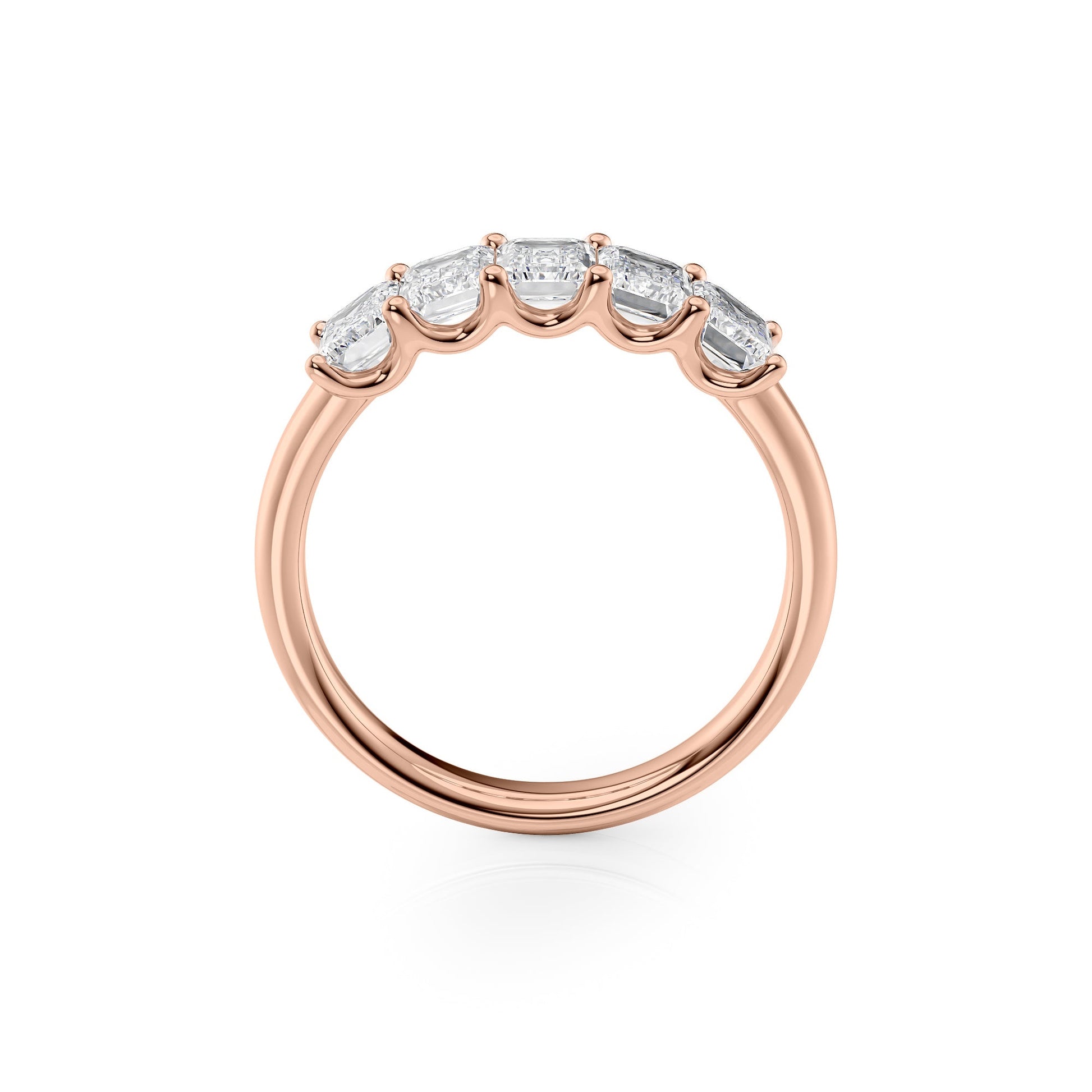 2ct Lola Emerald Cut Moissanite Ring - Rose Gold