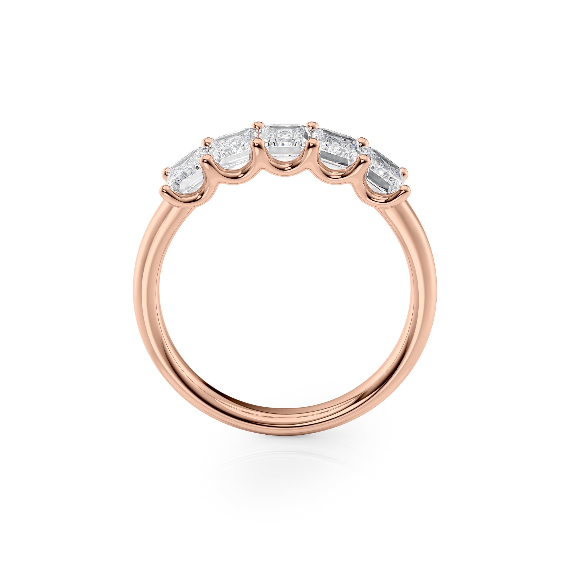 2ct Lola Emerald Cut Moissanite Ring - Rose Gold