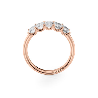 2ct Lola Emerald Cut Moissanite Ring - Rose Gold