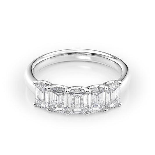 2ct Lola Emerald Cut Moissanite Ring - Silver