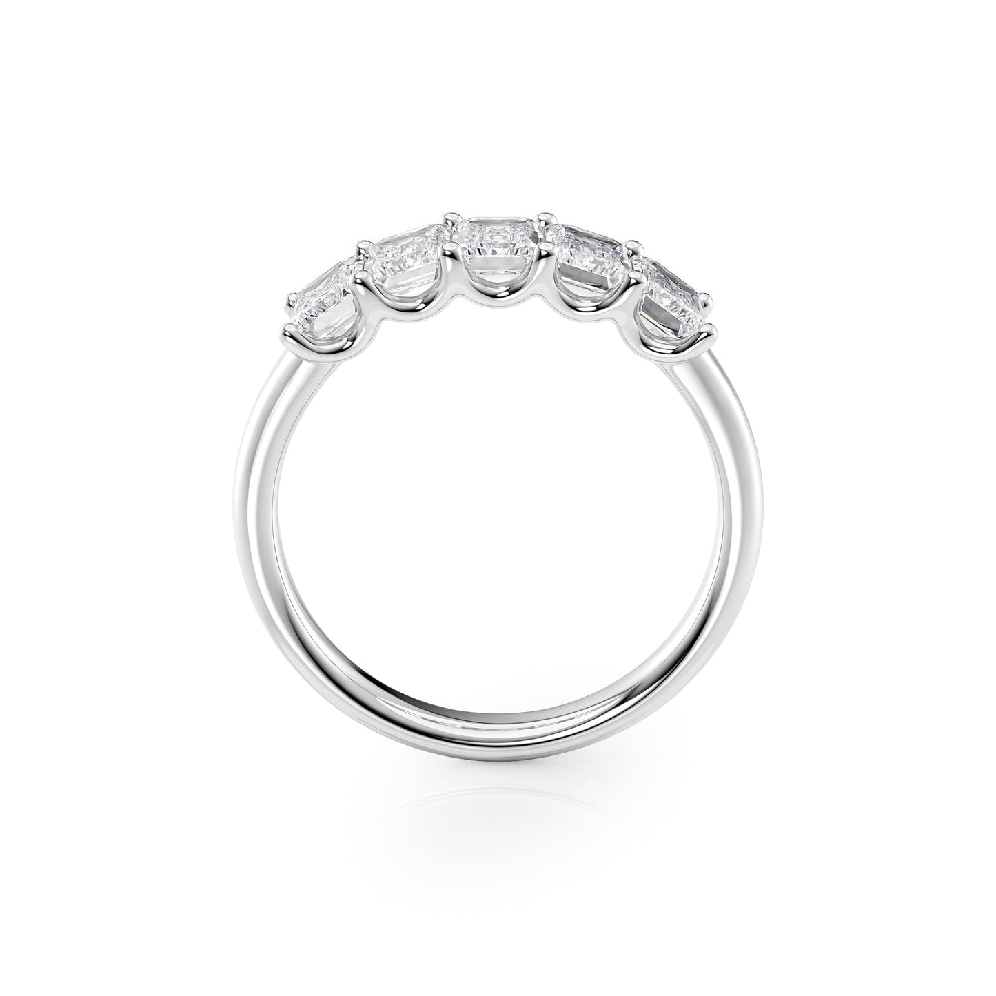 2ct Lola Emerald Cut Moissanite Ring - Silver