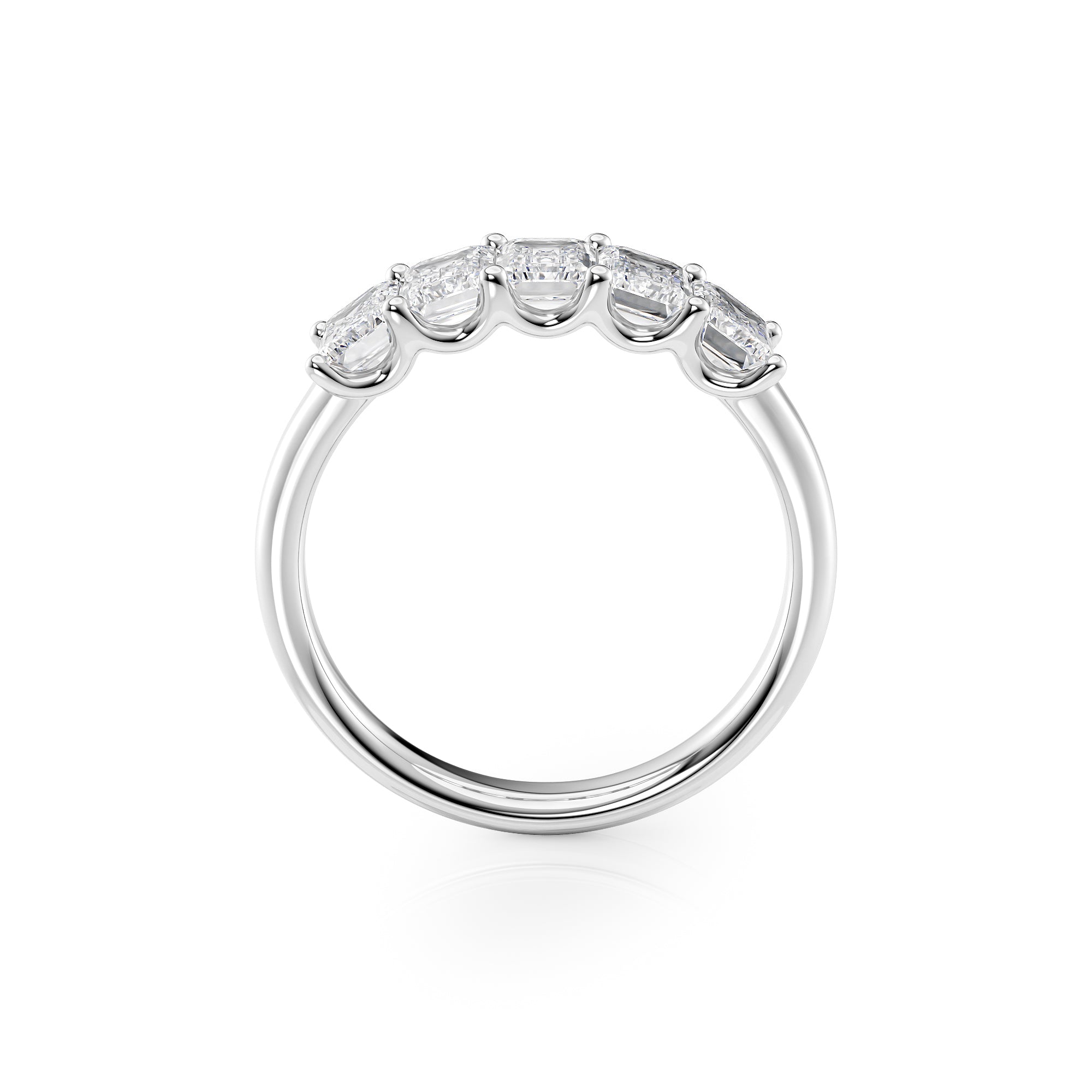 2ct Lola Emerald Cut Moissanite Ring - Silver