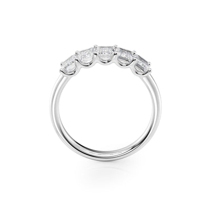 2ct Lola Emerald Cut Moissanite Ring - Silver