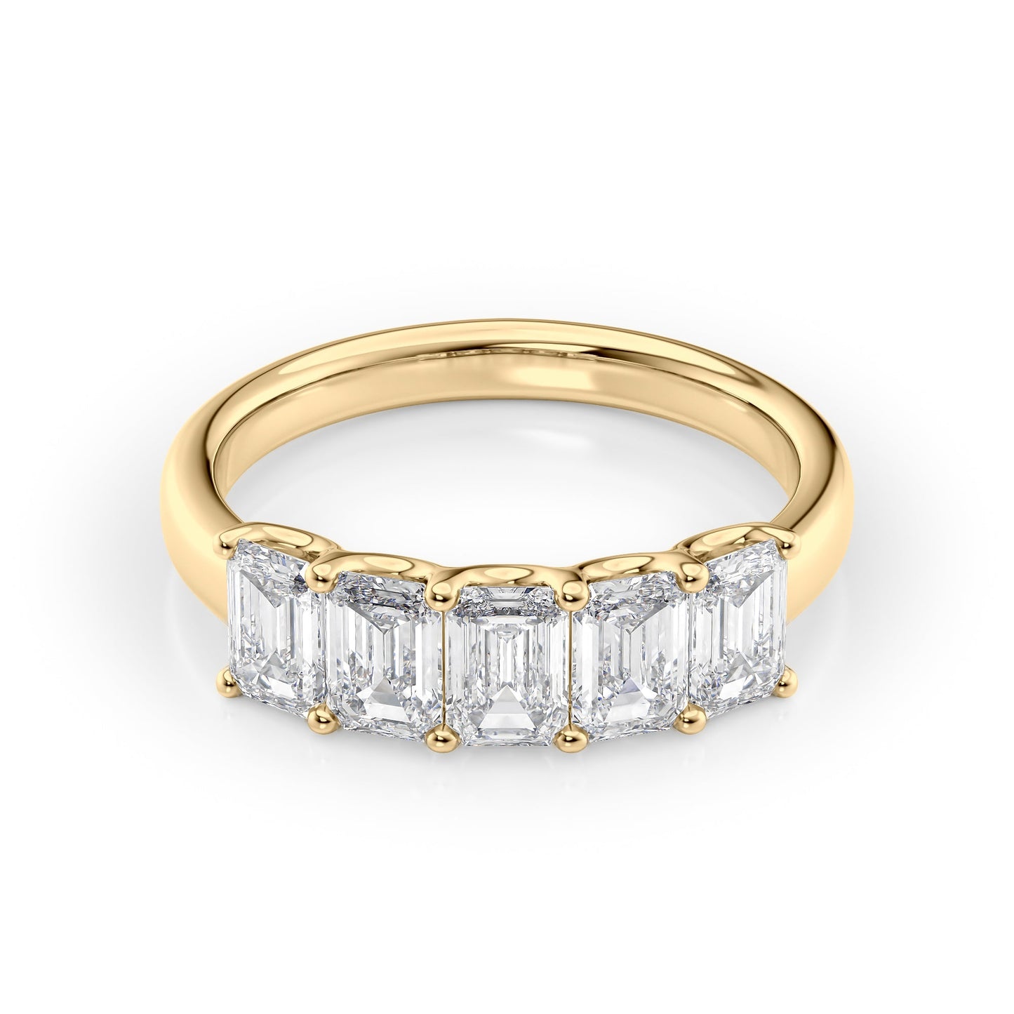 2ct Lola Emerald Cut Moissanite Ring - Gold