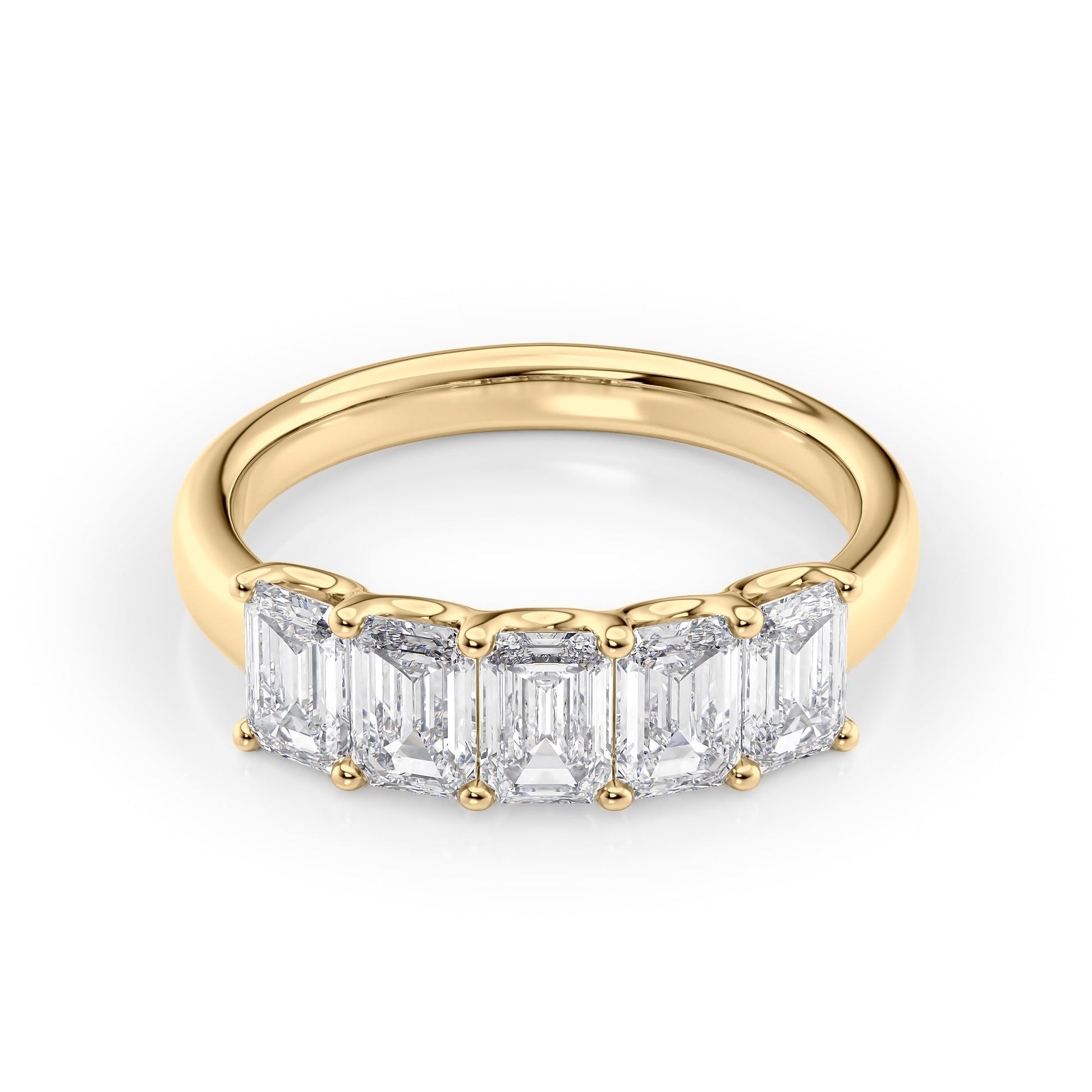 2ct Lola Emerald Cut Moissanite Ring - Gold