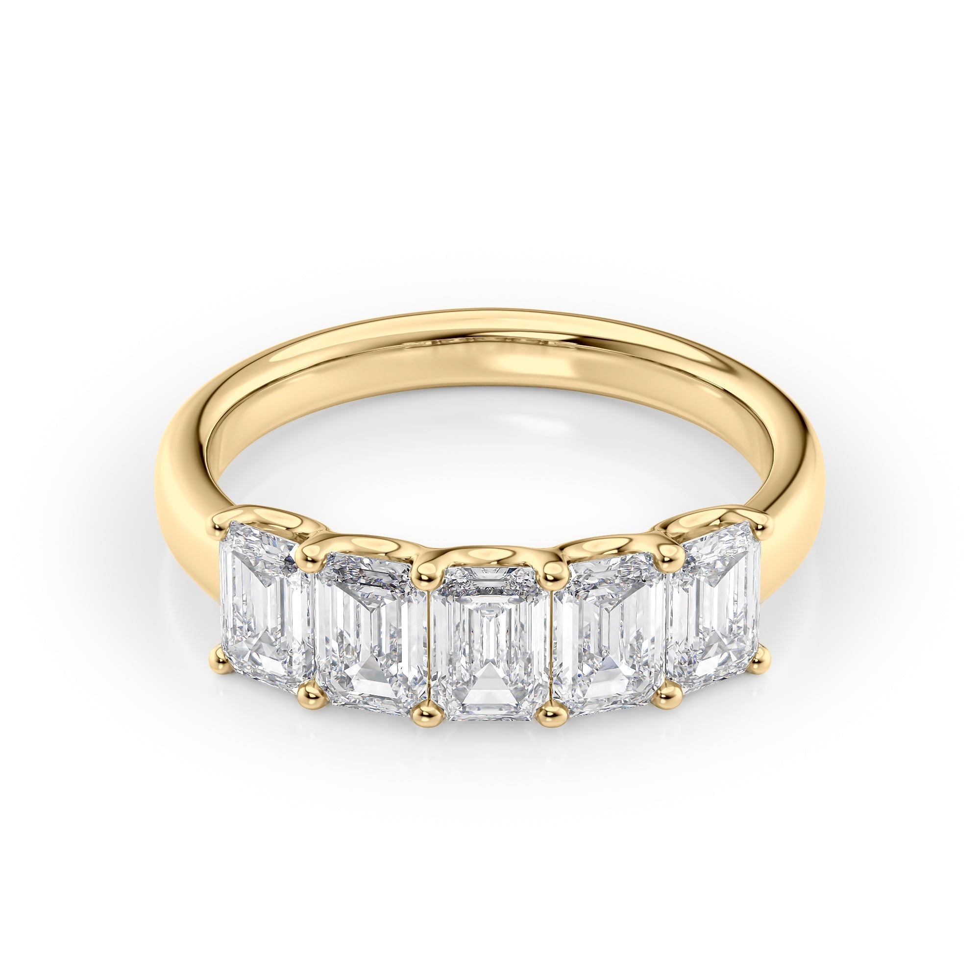 2ct Lola Emerald Cut Moissanite Ring - Gold