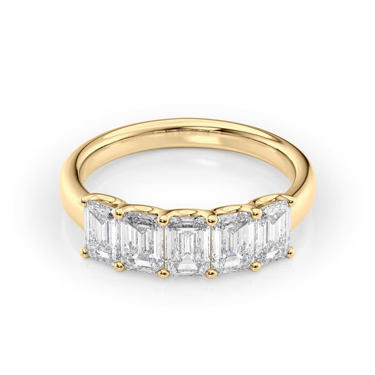 2ct Lola Emerald Cut Moissanite Ring - Gold