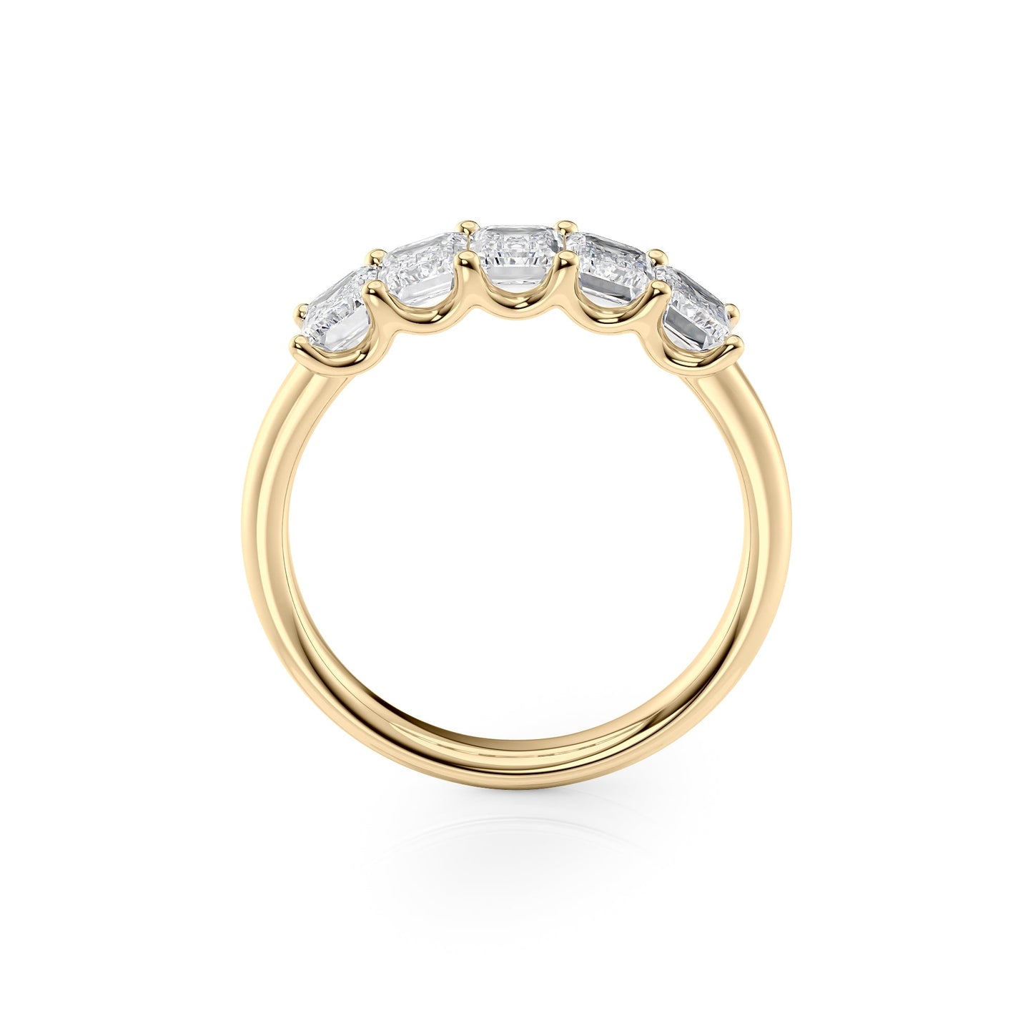 2ct Lola Emerald Cut Moissanite Ring - Gold