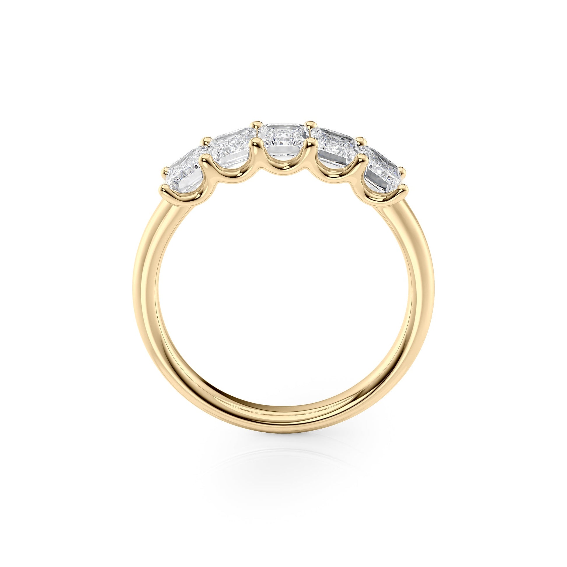 2ct Lola Emerald Cut Moissanite Ring - Gold