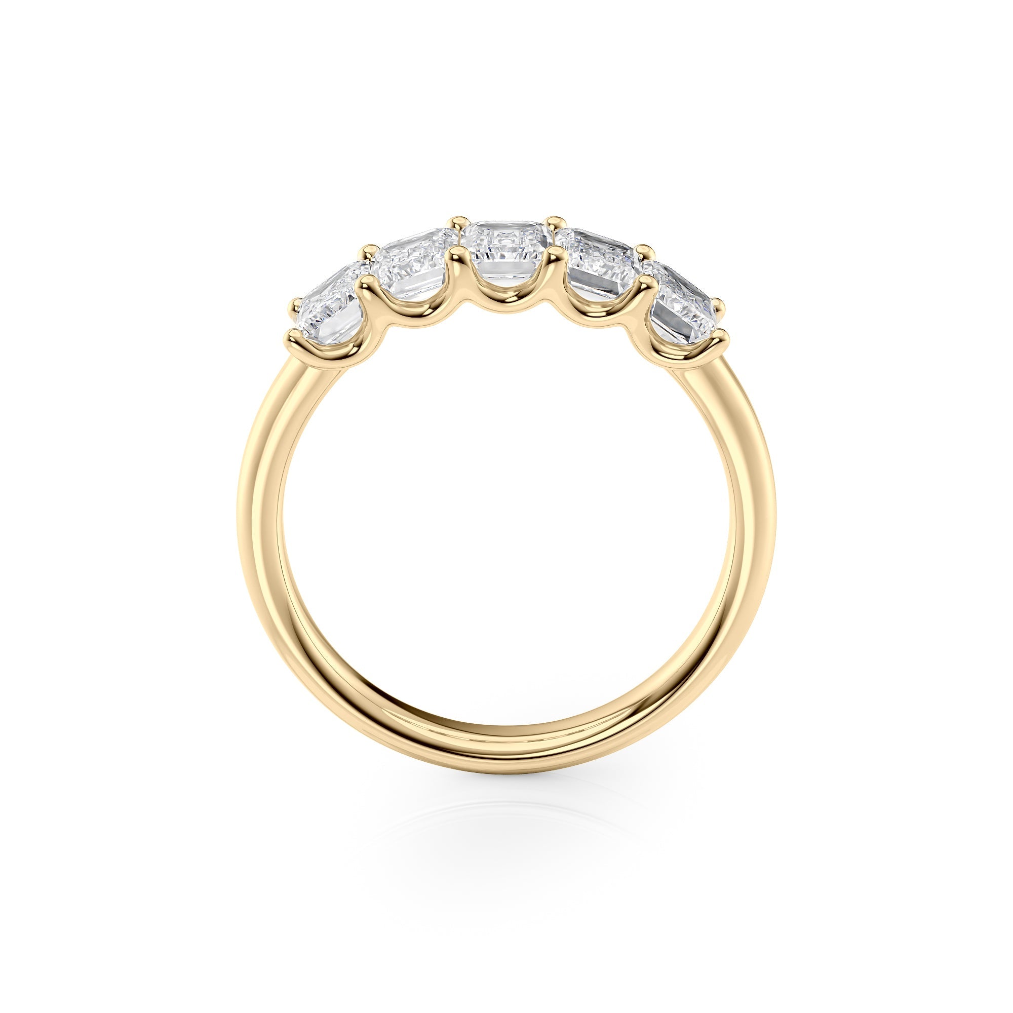 2ct Lola Emerald Cut Moissanite Ring - Gold