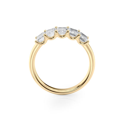 2ct Lola Emerald Cut Moissanite Ring - Gold
