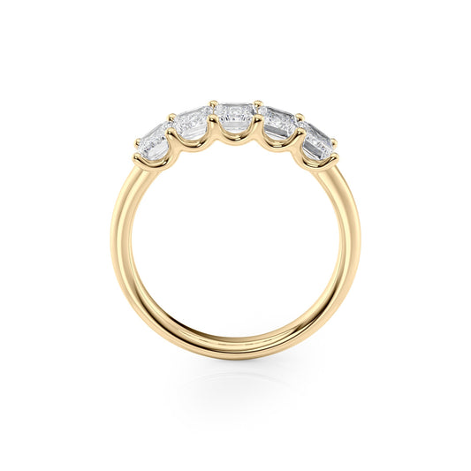 2ct Lola Emerald Cut Moissanite Ring - Gold