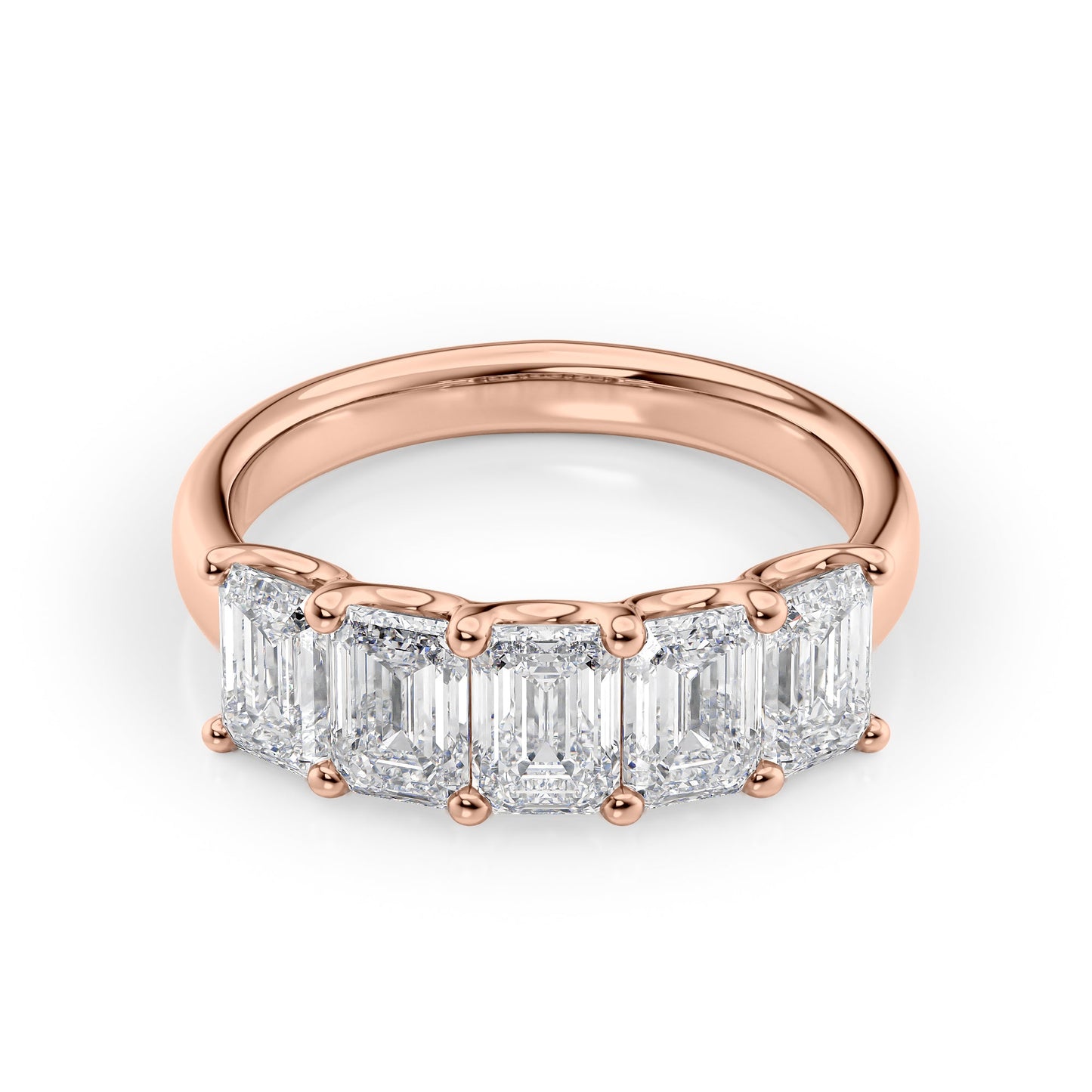 2.5ct Rosela Emerald Cut Moissanite Ring - Rose Gold