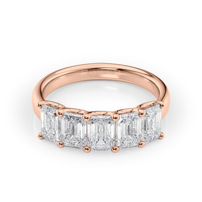 2.5ct Rosela Emerald Cut Moissanite Ring - Rose Gold