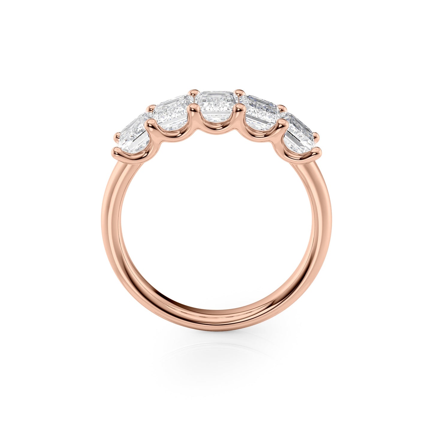 2.5ct Rosela Emerald Cut Moissanite Ring - Rose Gold