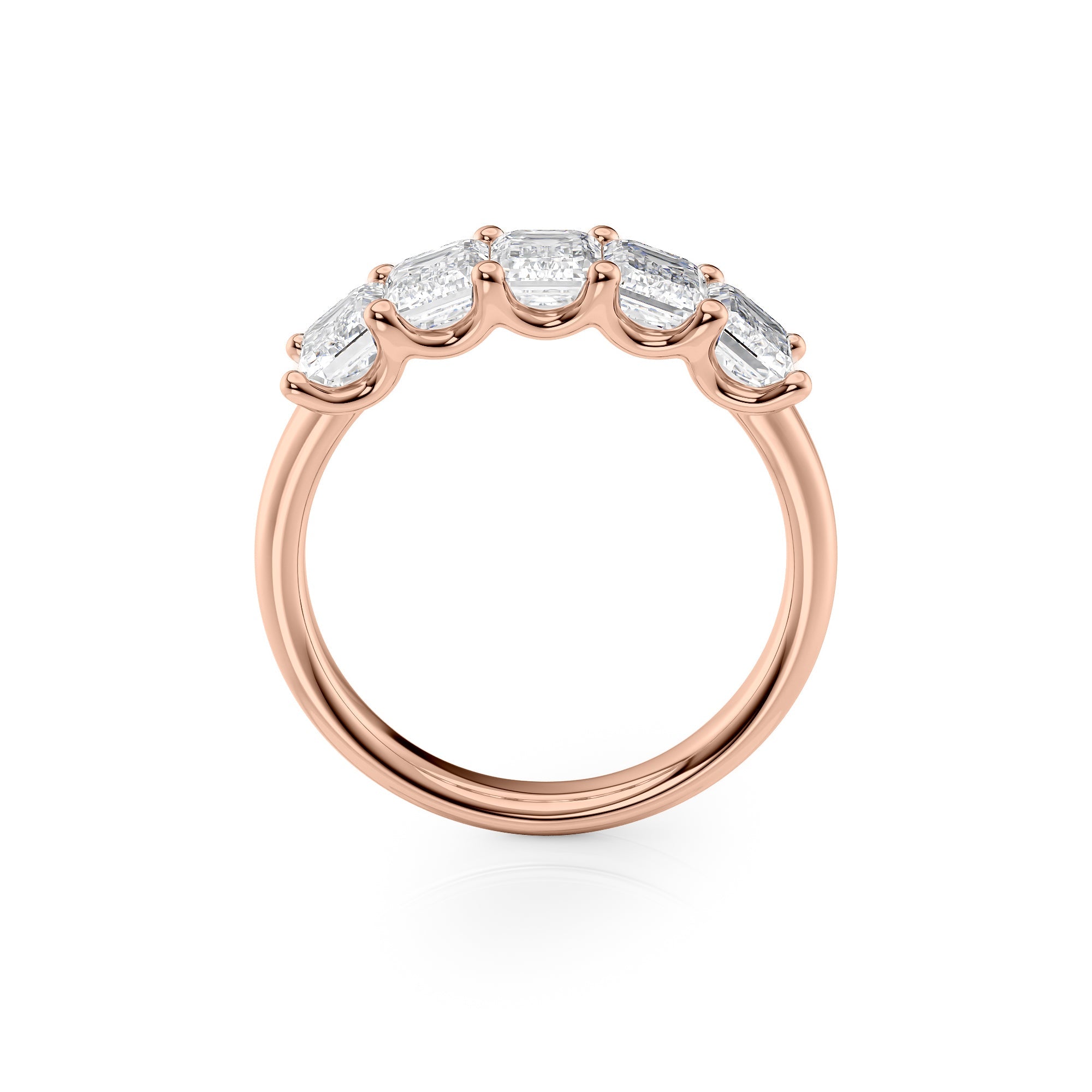 2.5ct Rosela Emerald Cut Moissanite Ring - Rose Gold