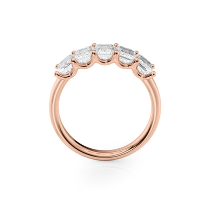2.5ct Rosela Emerald Cut Moissanite Ring - Rose Gold