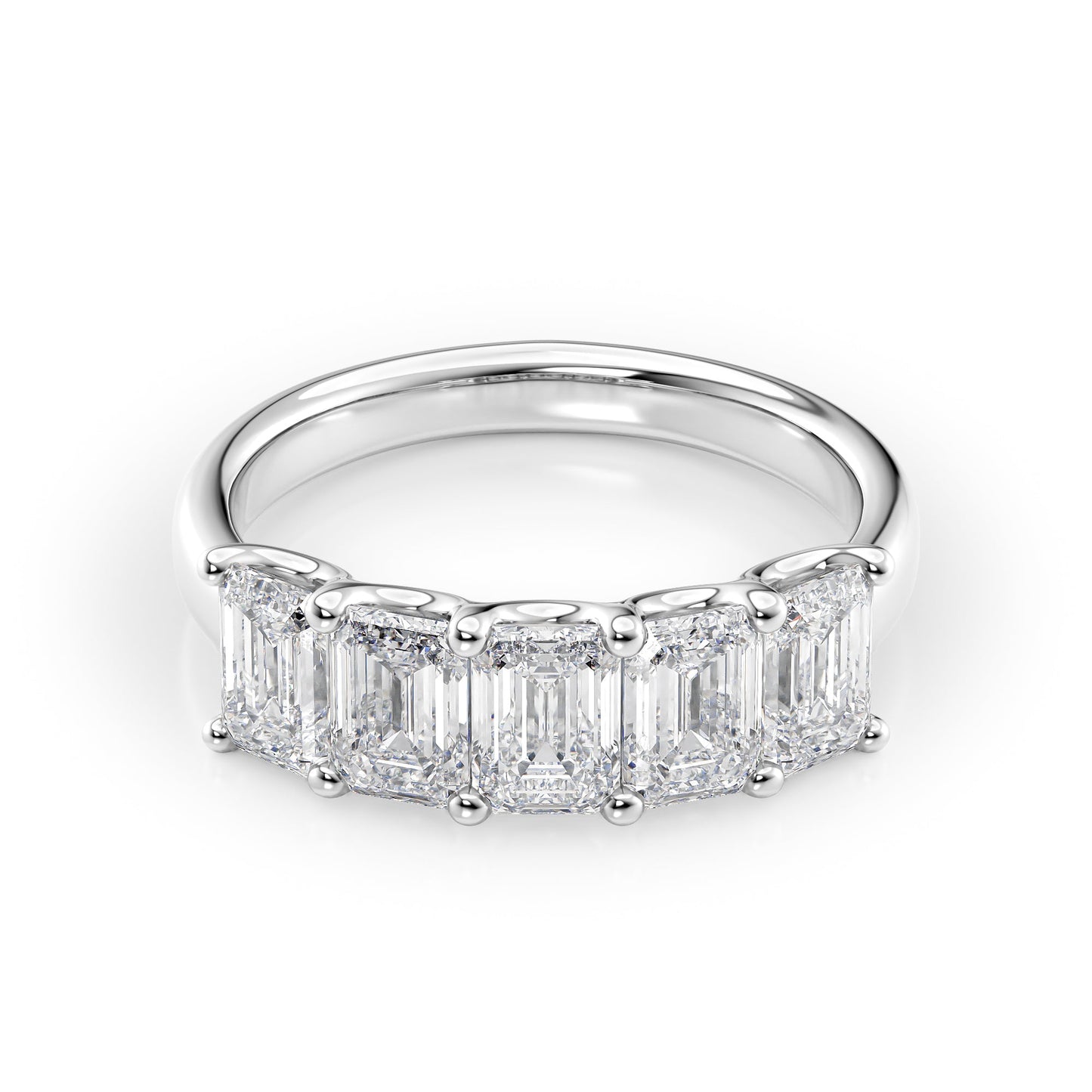 2.5ct Rosela Emerald Cut Moissanite Ring - Silver