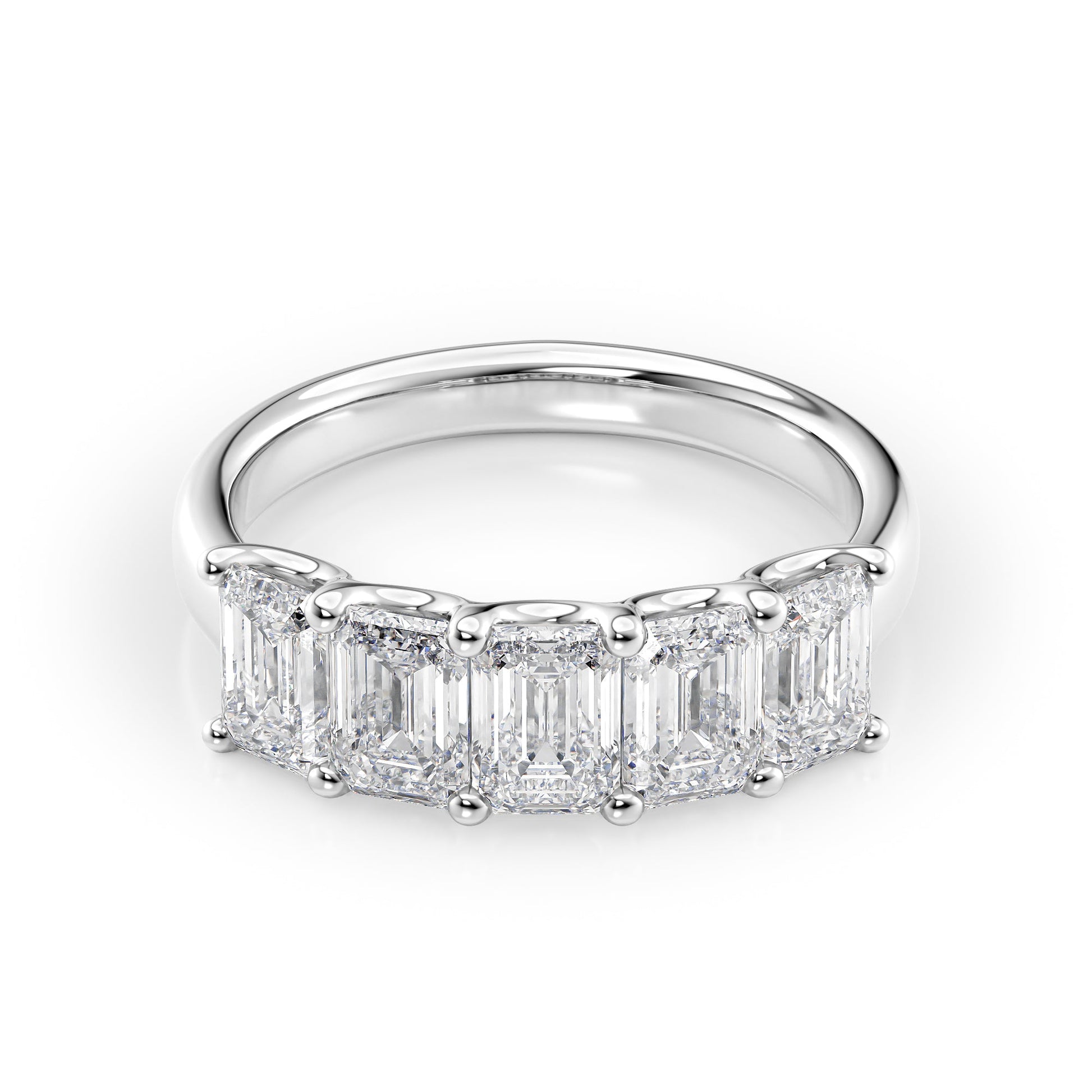 2.5ct Rosela Emerald Cut Moissanite Ring - Silver