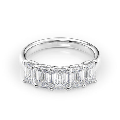 2.5ct Rosela Emerald Cut Moissanite Ring - Silver