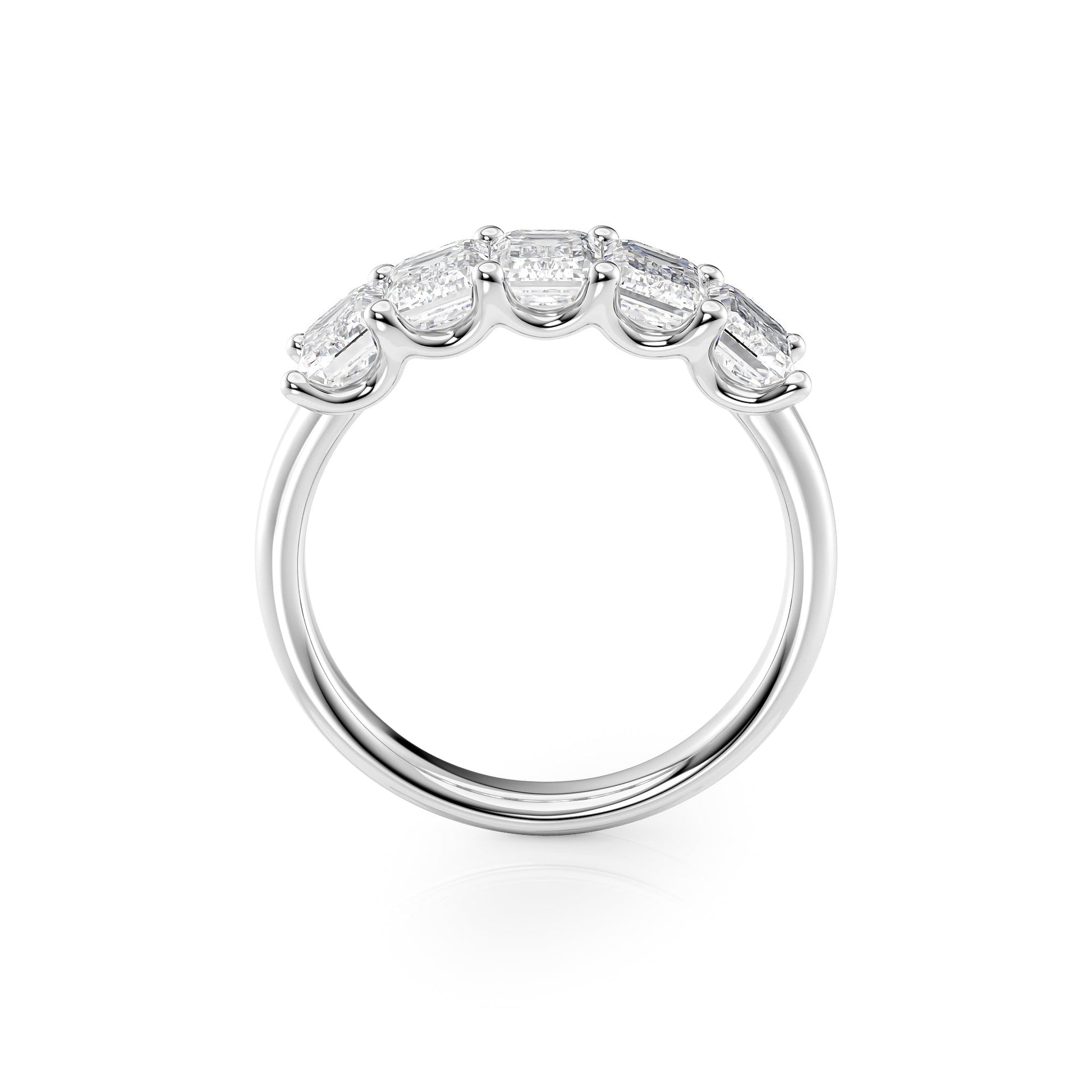 2.5ct Rosela Emerald Cut Moissanite Ring - Silver