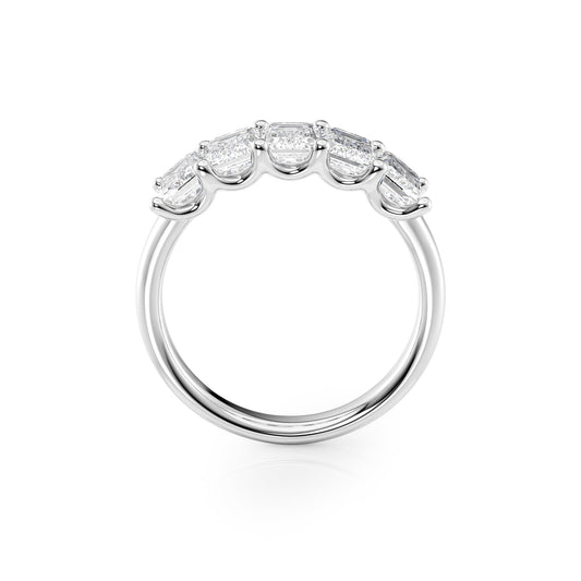 2.5ct Rosela Emerald Cut Moissanite Ring - Silver