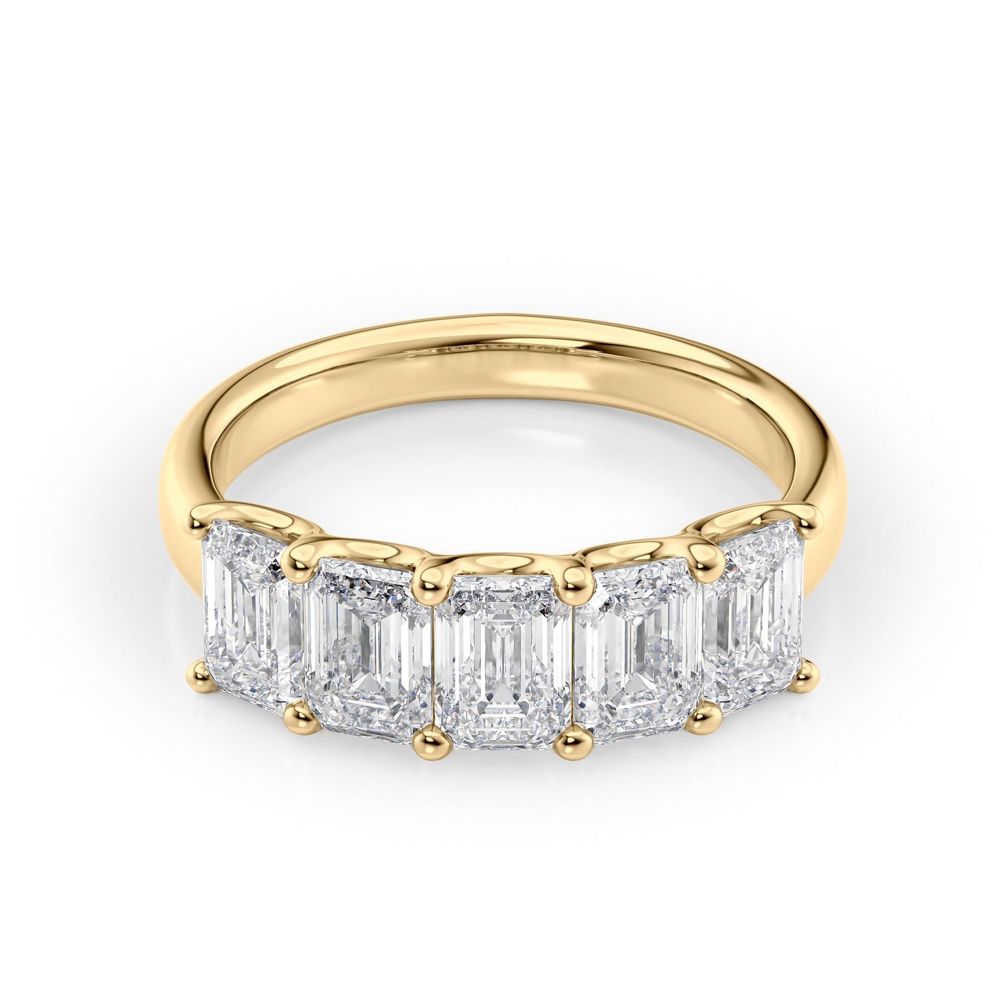 2.5ct Rosela Emerald Cut Moissanite Ring - Gold