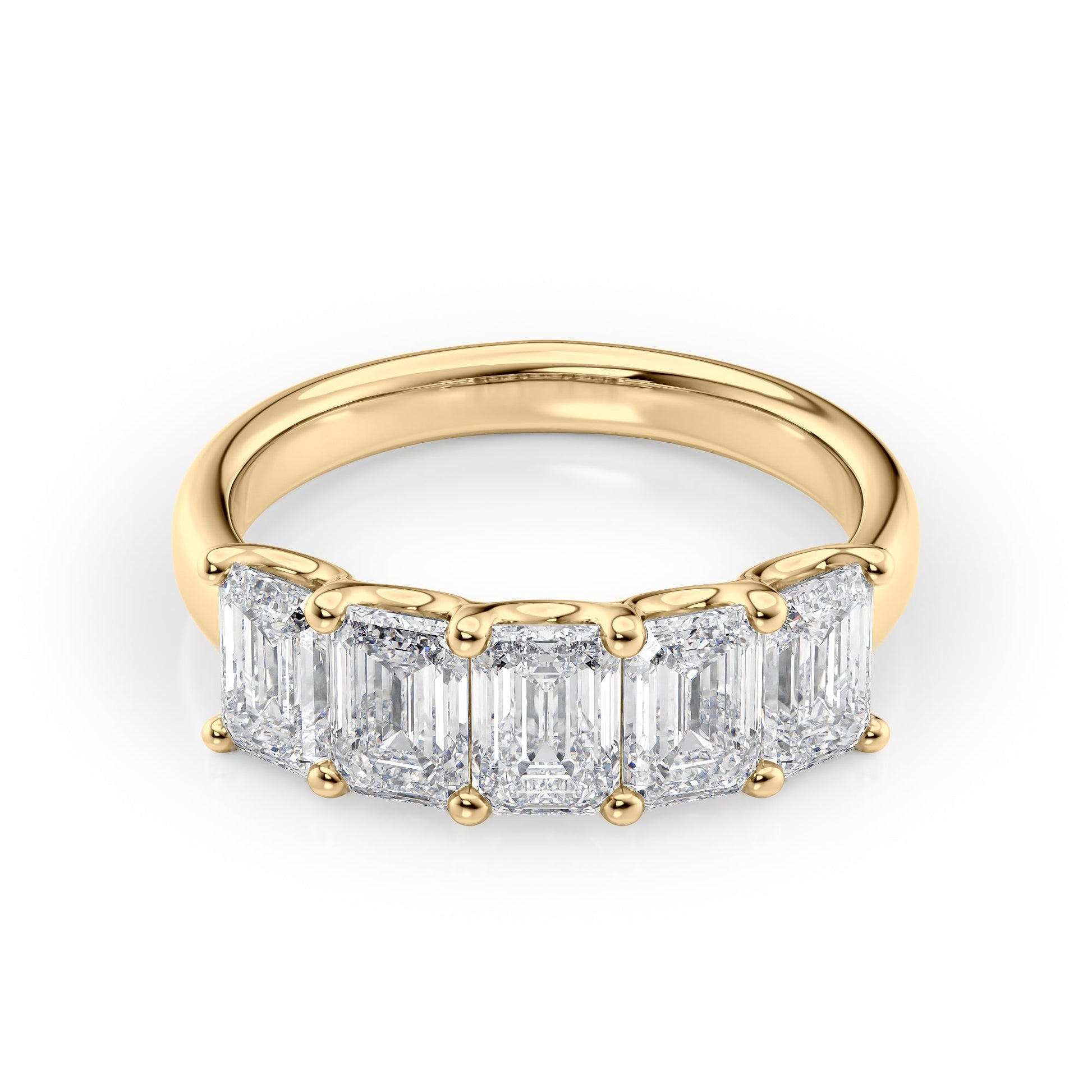 2.5ct Rosela Emerald Cut Moissanite Ring - Gold