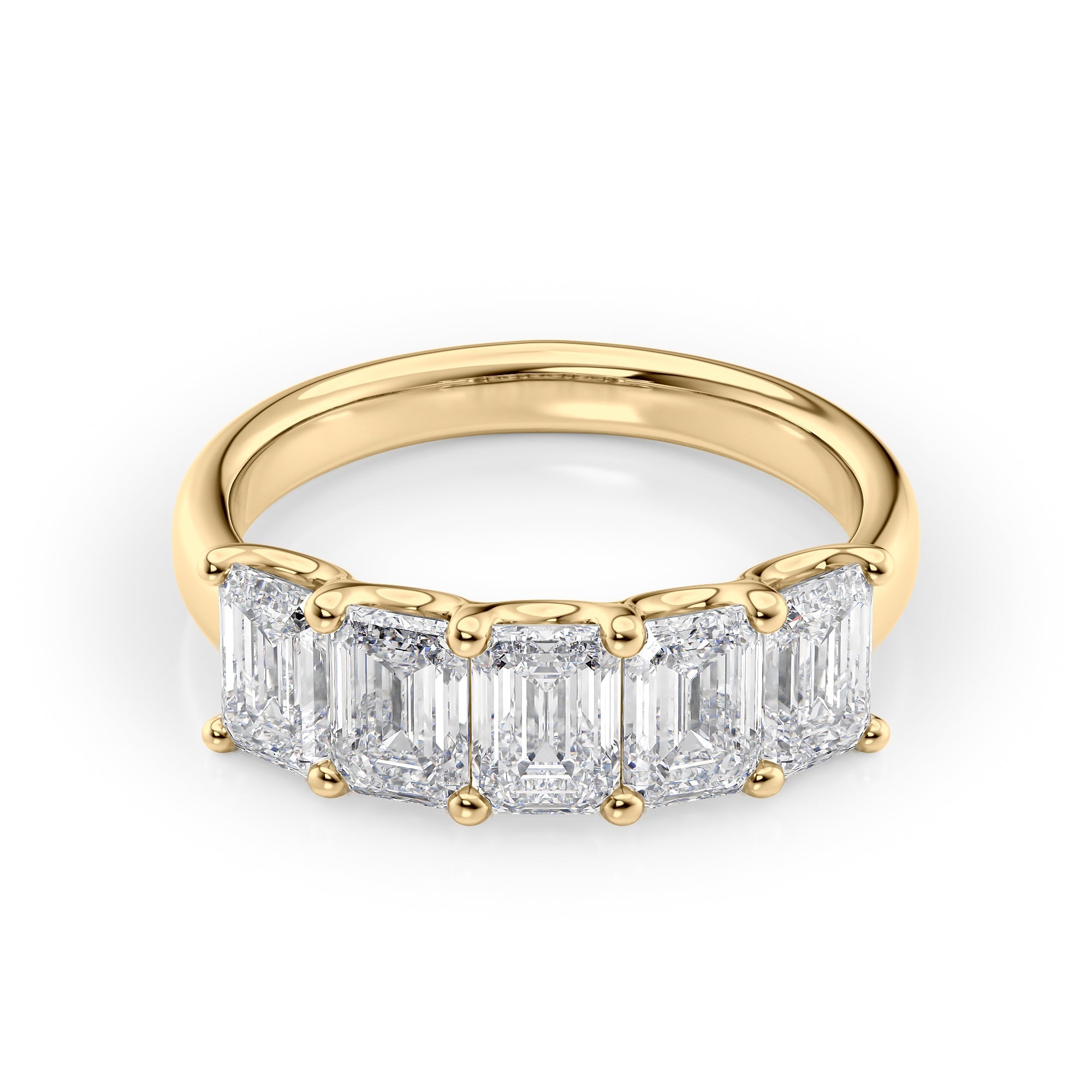 2.5ct Rosela Emerald Cut Moissanite Ring - Gold