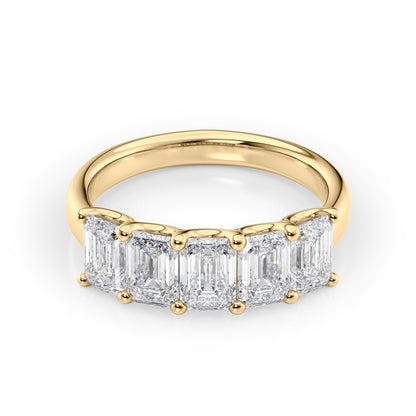 2.5ct Rosela Emerald Cut Moissanite Ring - Gold