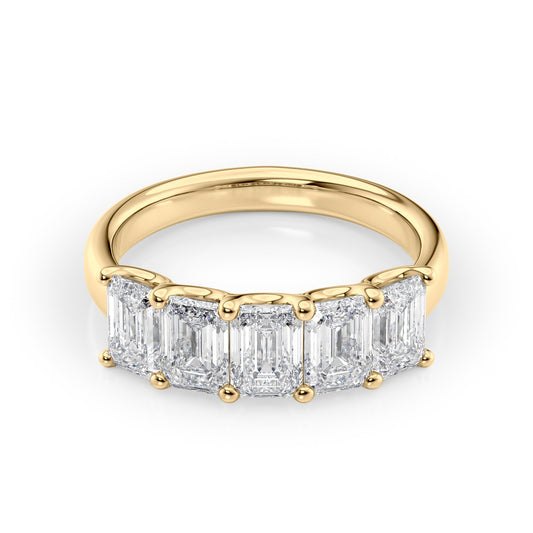 2.5ct Rosela Emerald Cut Moissanite Ring - Gold