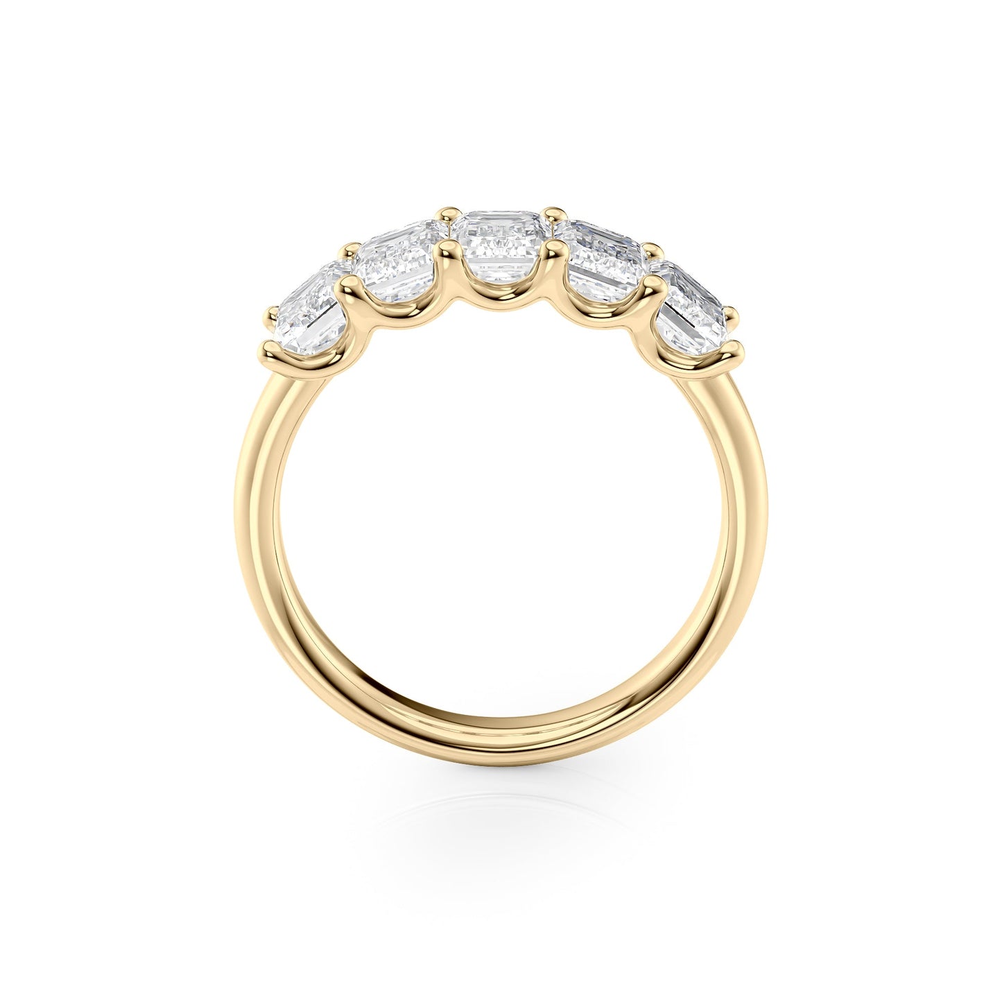 2.5ct Rosela Emerald Cut Moissanite Ring - Gold