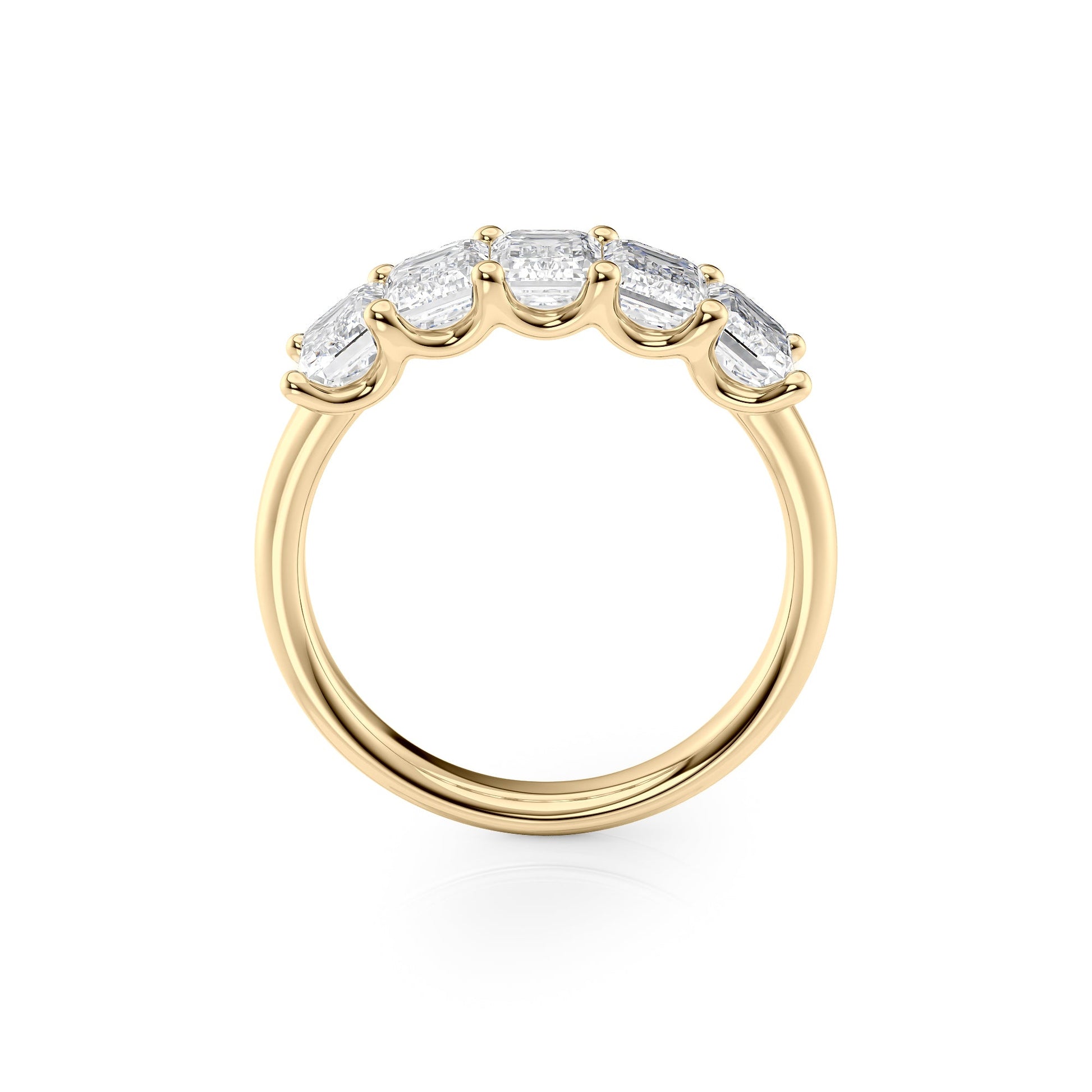 2.5ct Rosela Emerald Cut Moissanite Ring - Gold