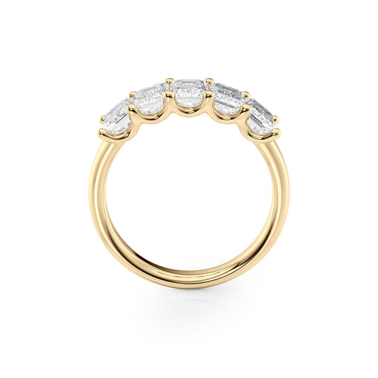 2.5ct Rosela Emerald Cut Moissanite Ring - Gold