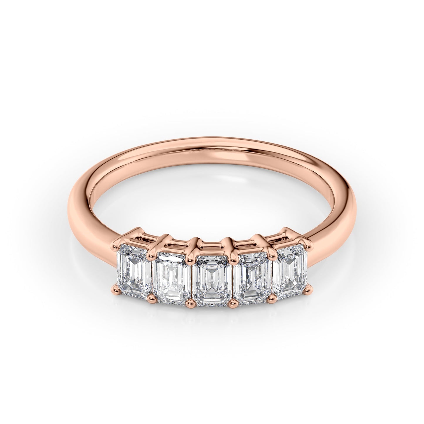 1ct Harmony Emerald Cut Moissanite Ring - Rose Gold