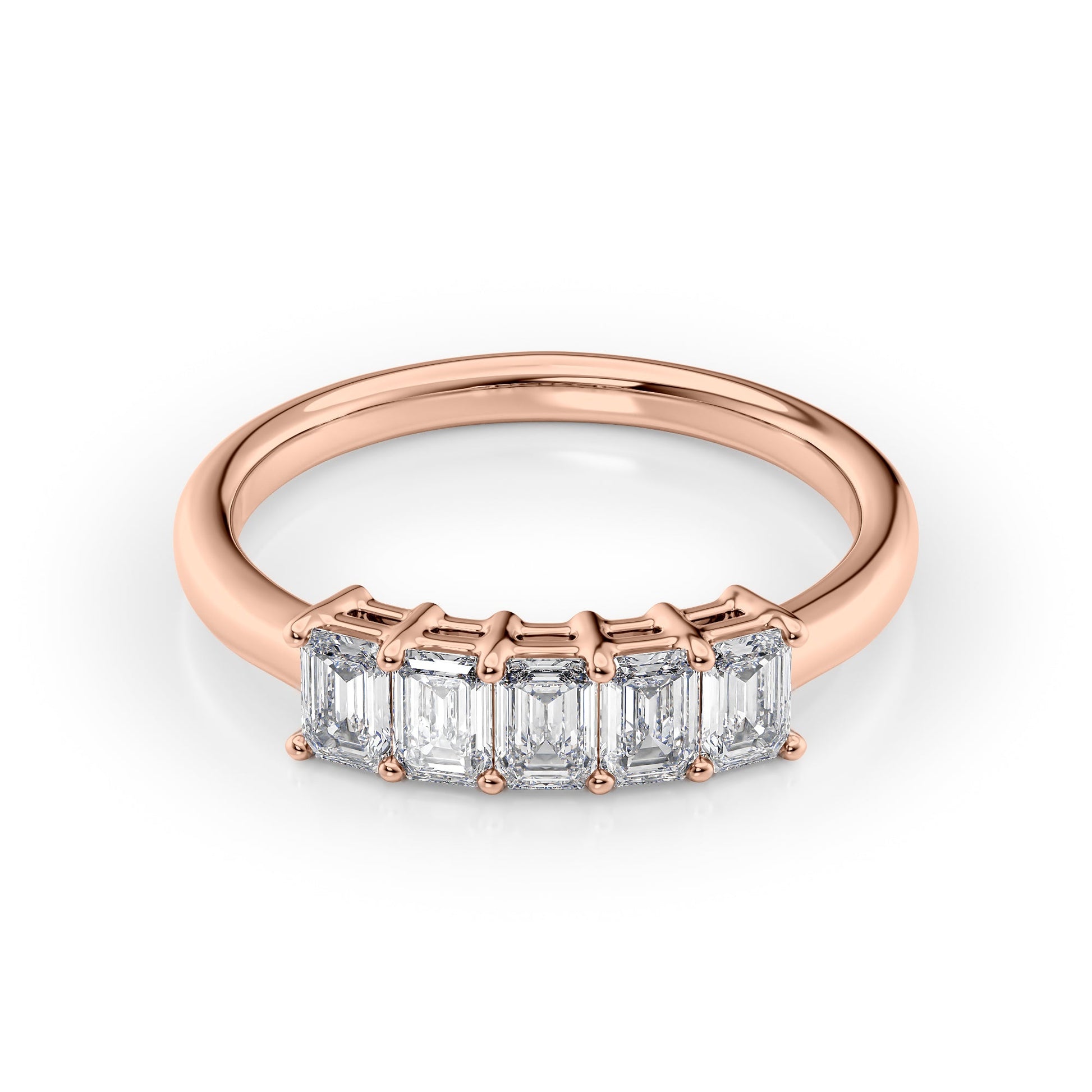 1ct Harmony Emerald Cut Moissanite Ring - Rose Gold