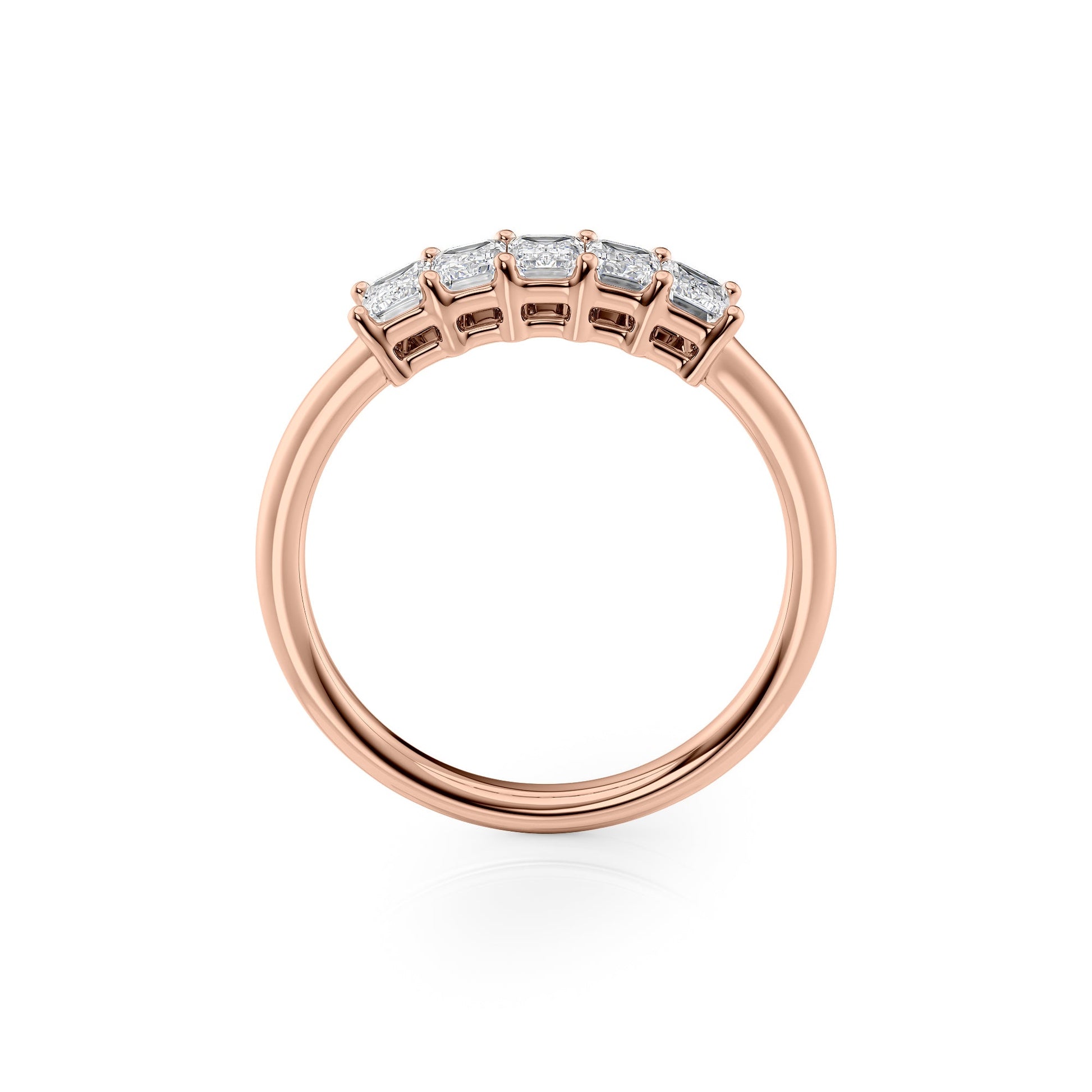 1ct Harmony Emerald Cut Moissanite Ring - Rose Gold