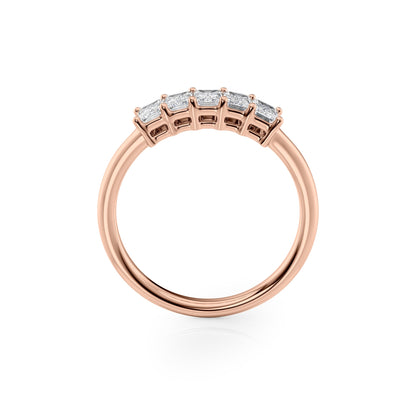 1ct Harmony Emerald Cut Moissanite Ring - Rose Gold