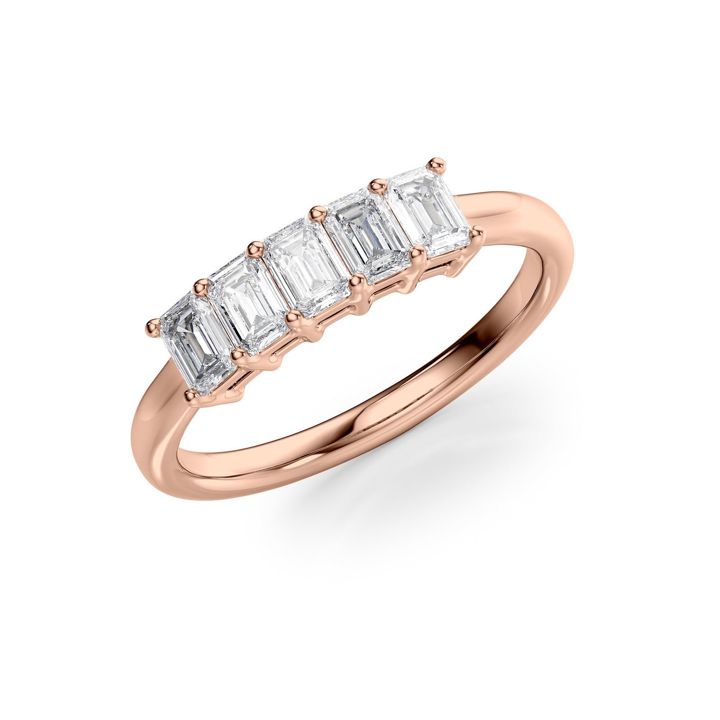 1ct Harmony Emerald Cut Moissanite Ring - Rose Gold