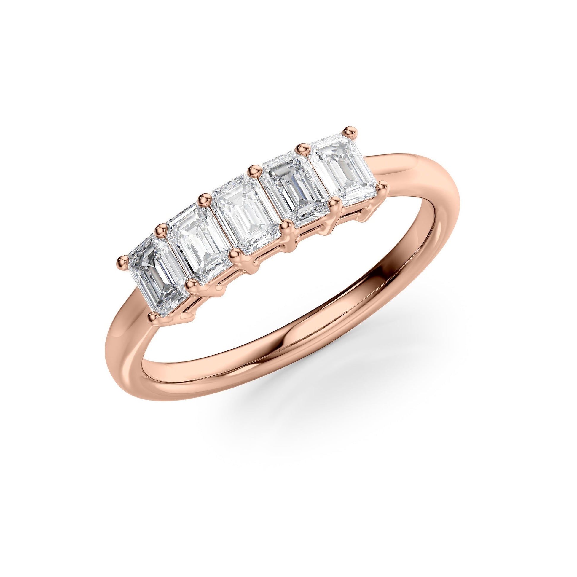 1ct Harmony Emerald Cut Moissanite Ring - Rose Gold