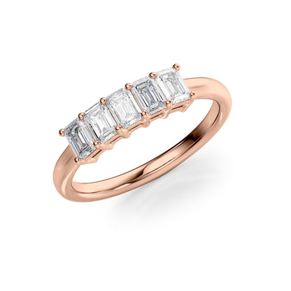 1ct Harmony Emerald Cut Moissanite Ring - Rose Gold