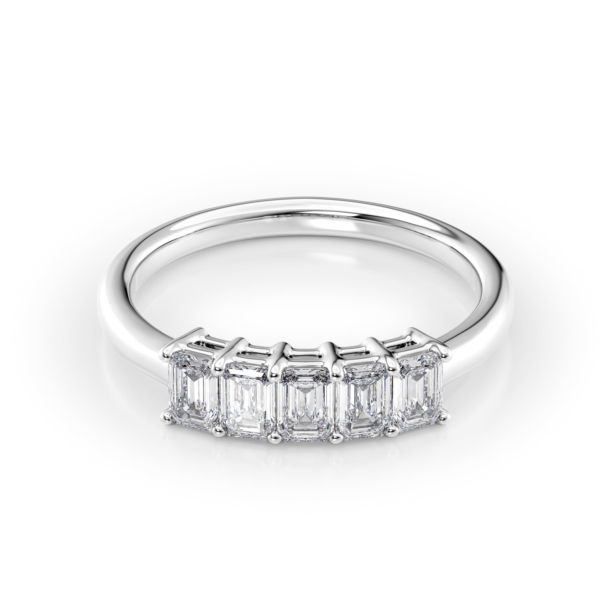 1ct Harmony Emerald Cut Moissanite Ring - Silver