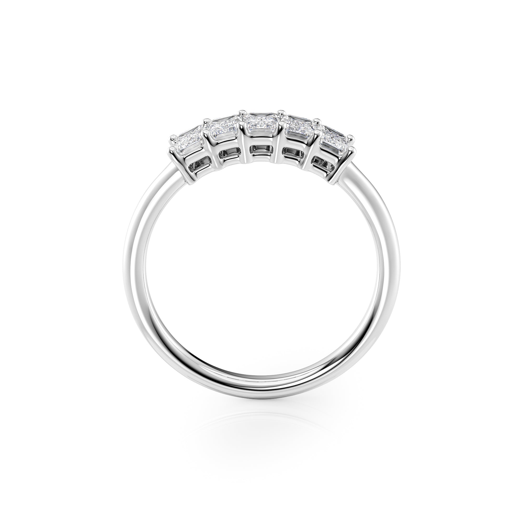 1ct Harmony Emerald Cut Moissanite Ring - Silver