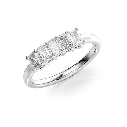 1ct Harmony Emerald Cut Moissanite Ring - Silver